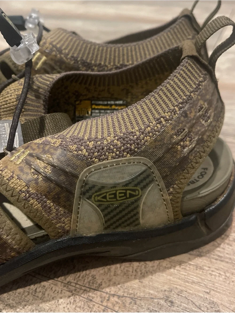 Keen EvoFit One Waterproof Sport Sandals Mens 11 Olive Green Camo Bungee Cord